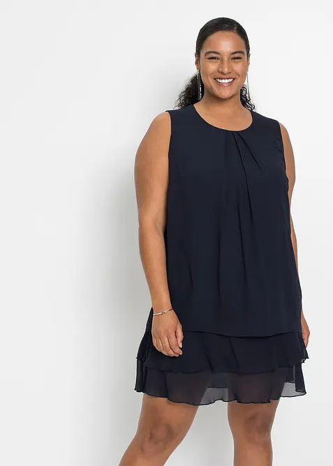 Abito in chiffon con poliestere riciclato, bonprix