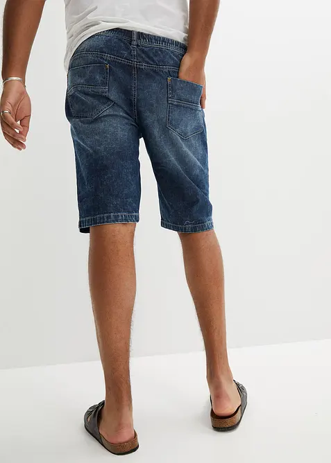 Bermuda in jeans leggero con elastico in vita, slim fit, bonprix