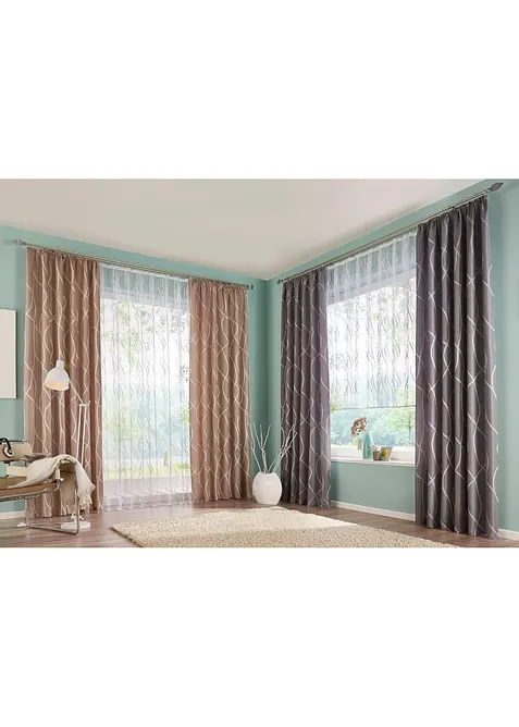 Tenda bianca jacquard (pacco da 1), bonprix