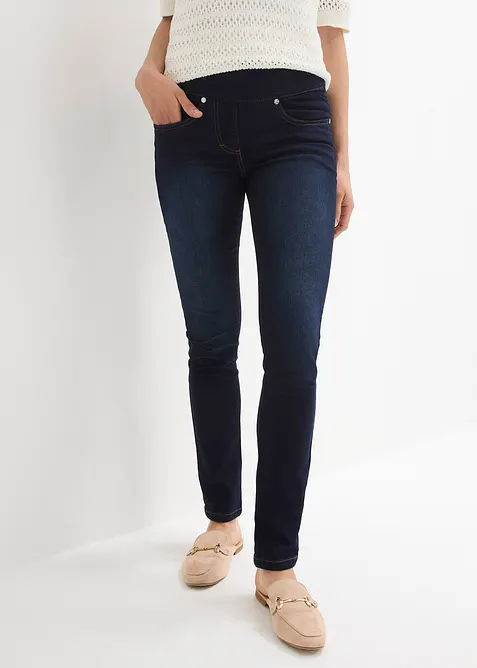 Jeans ultra elasticizzati con bordo vita comodo straight, vita media, bonprix