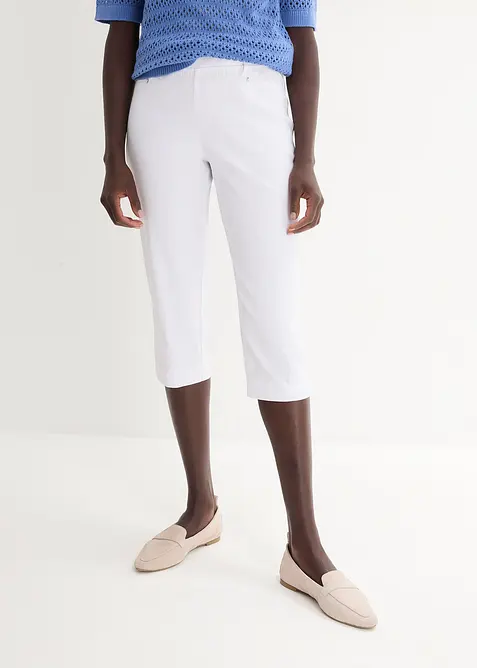 Pantaloni capri elasticizzati con elastico in vita, bonprix