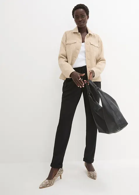 Pantaloni con elastico in vita in misto viscosa, bonprix