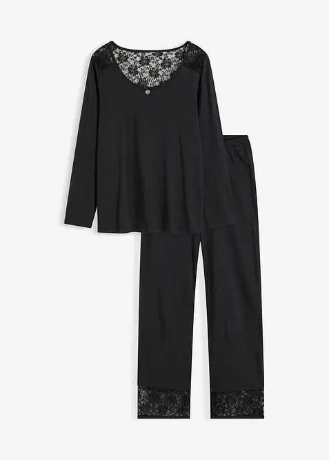 Pigiama con pizzo delicato, bonprix
