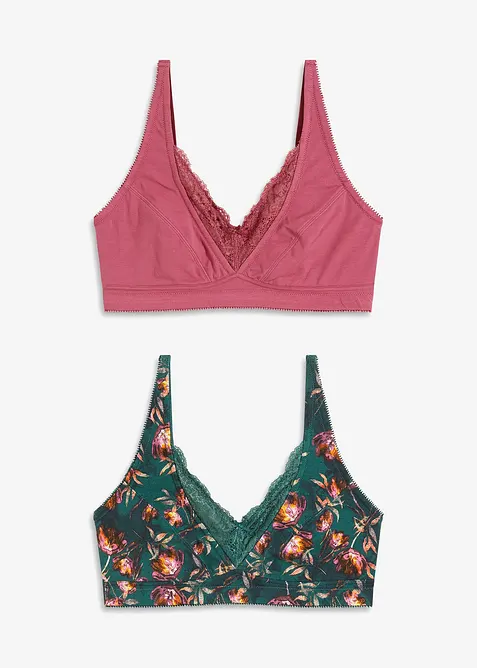 Reggiseno senza ferretto con cotone biologico (pacco da 2), bonprix