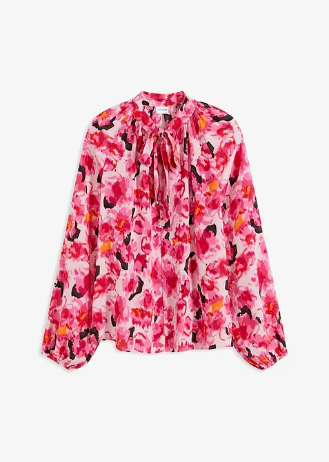 Blusa in chiffon con fiocco, bonprix