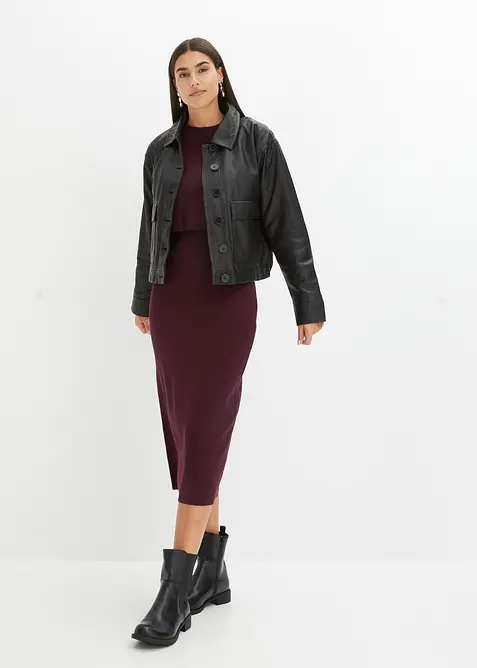 Abito in maglia e maglione abbinato (set 2 pezzi), bonprix