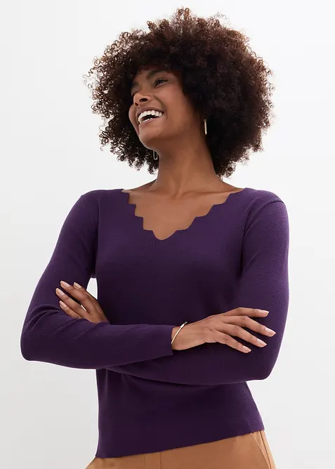 Maglia in filato fine di misto viscosa morbido, bonprix