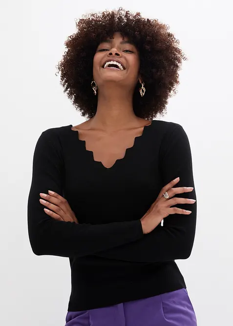 Maglia in filato fine di misto viscosa morbido, bonprix