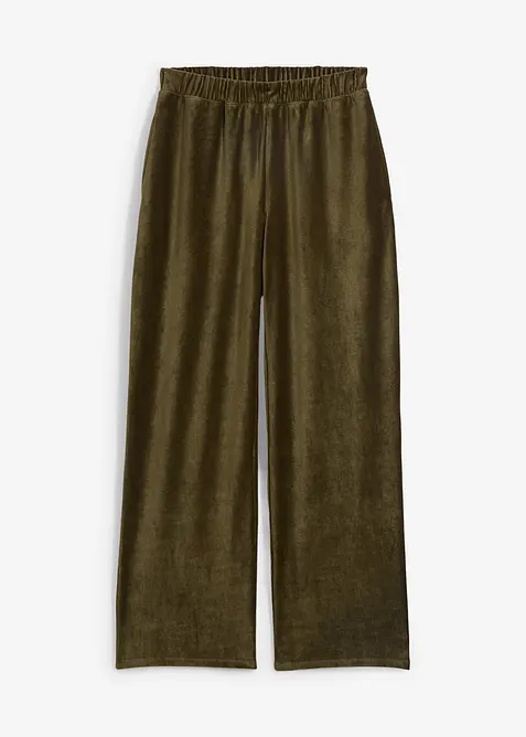 Pantaloni di velluto con cinta elastica, bonprix