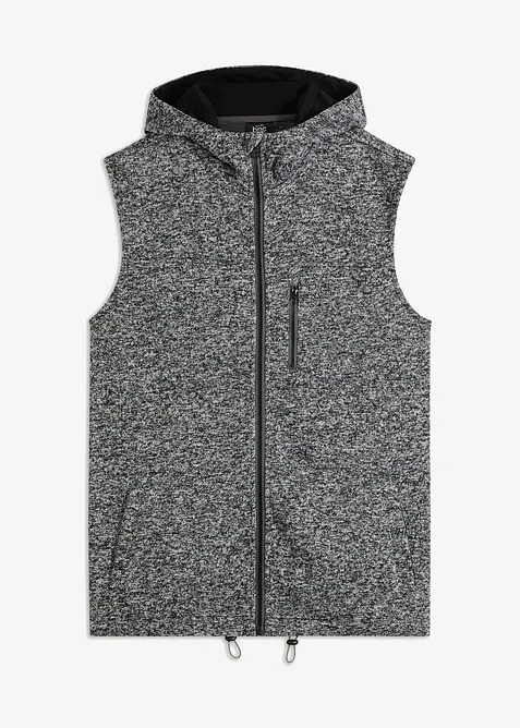 Gilet in pile lavorato a maglia con cappuccio, bonprix