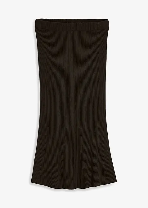 Gonna di maglia a coste in misto viscosa, bonprix