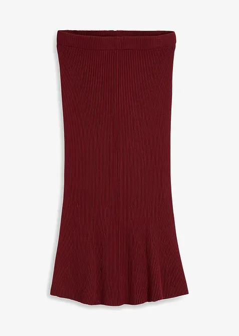 Gonna di maglia a coste in misto viscosa, bonprix