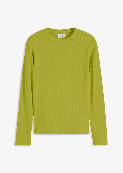 Maglia a maniche lunghe a coste in puro cotone, bonprix