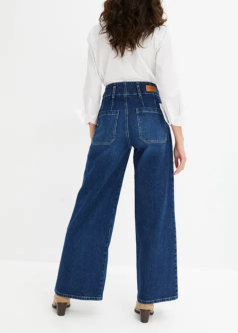 Jeans wide leg, vita alta, bonprix