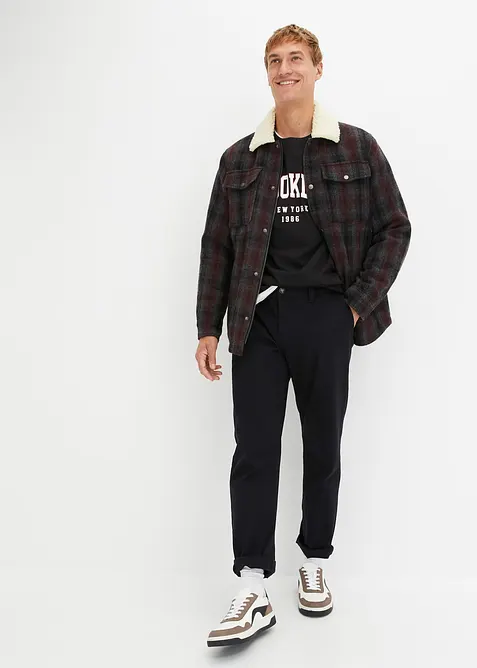 Pantaloni chino elasticizzati con cotone biologico relaxed fit, straight, bonprix