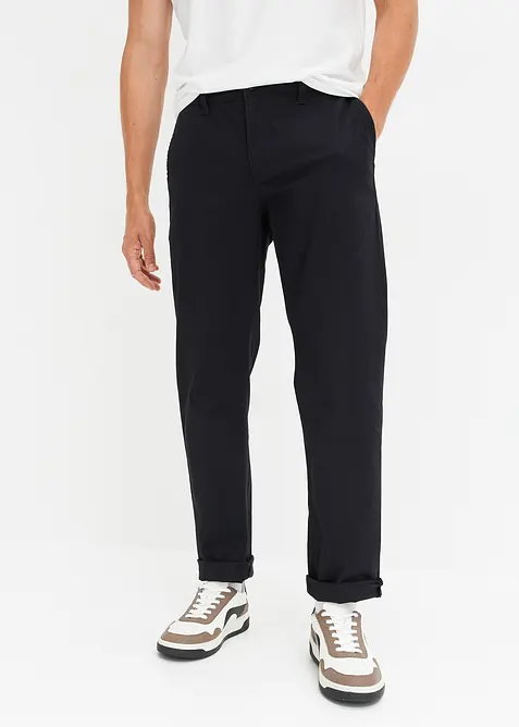 Pantaloni chino elasticizzati con cotone biologico relaxed fit, straight, bonprix