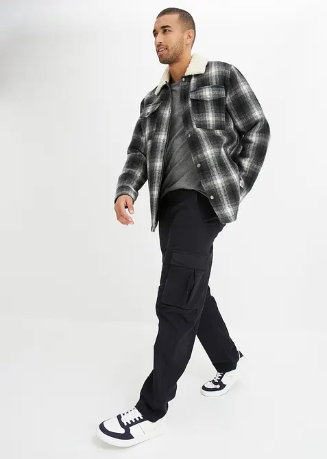 Pantaloni cargo dritti in cotone stretch, vestibilità comoda, bonprix