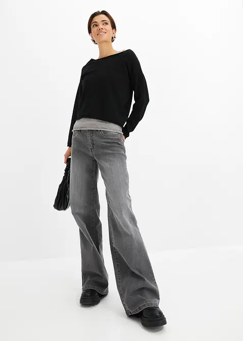 Maglione e top in puro cotone (set 2 pezzi), bonprix