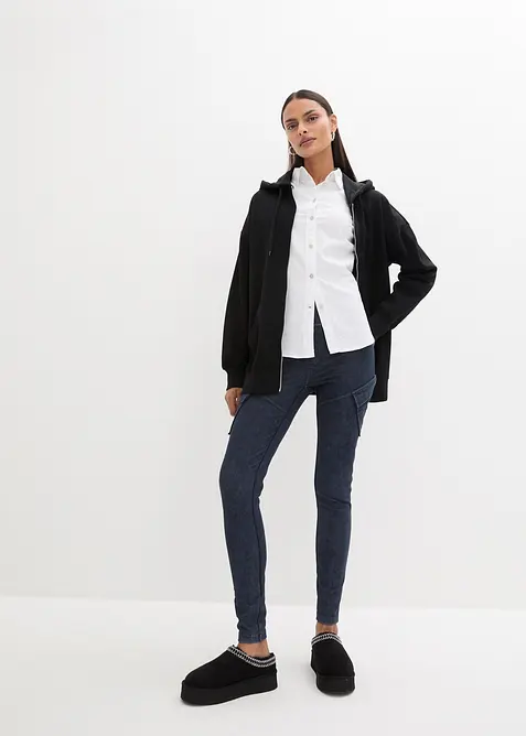 Felpa con zip e cappuccio, bonprix