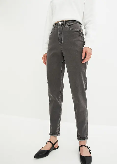 Mom jeans elasticizzati, vita alta, bonprix