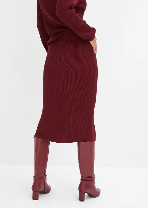 Gonna di maglia a coste in misto viscosa, bonprix