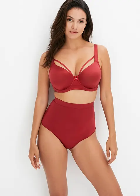 Perizoma a vita alta leggermente modellante con effetto lucido (pacco da 2), bonprix