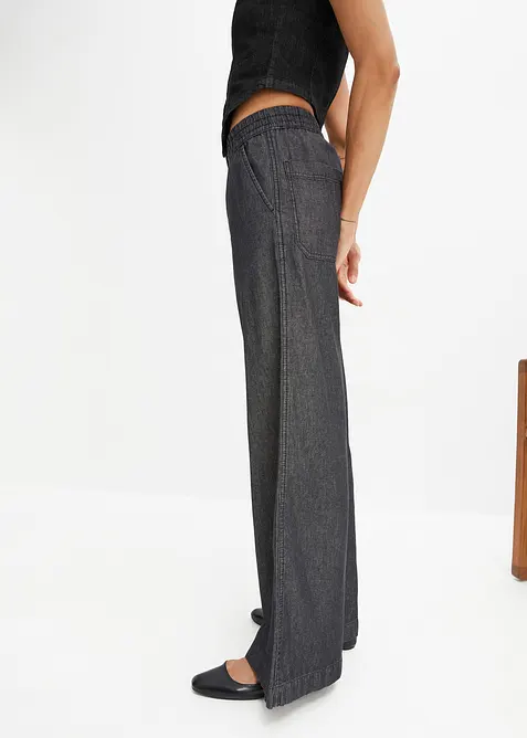 Jeans wide leg a vita alta, bonprix