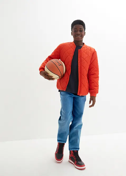 Jeans elasticizzati loose fit con vita regolabile, tapered, bonprix