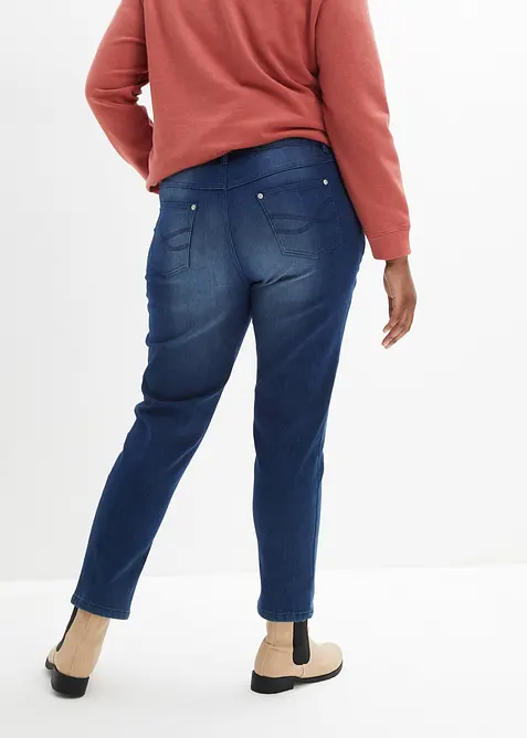 Jeans termici boyfriend con interno morbido, vita media, bonprix