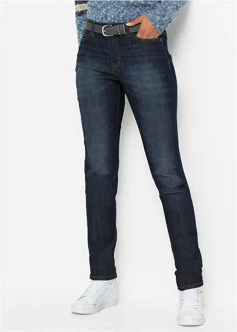 Mom jeans in stretch confortevole, vita media, bonprix