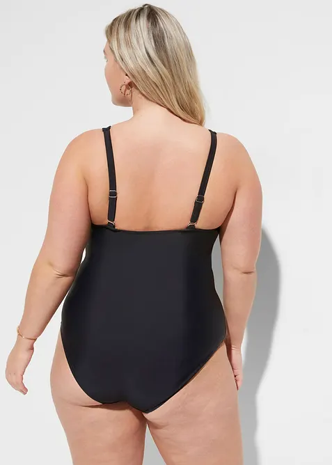 Costume intero con scollatura a V ed effetto modellante leggero, bonprix