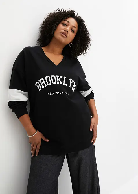 Felpa oversize in misto cotone, bonprix
