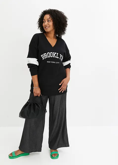 Felpa oversize in misto cotone, bonprix