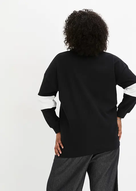 Felpa oversize in misto cotone, bonprix