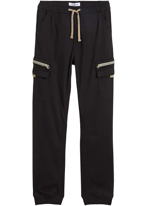 Pantaloni cargo in misto cotone elasticizzato regular fit, straight, bonprix