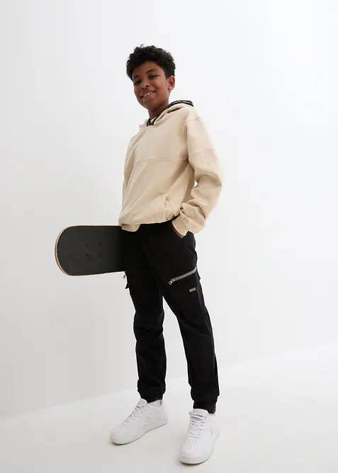 Pantaloni cargo in misto cotone elasticizzato regular fit, straight, bonprix