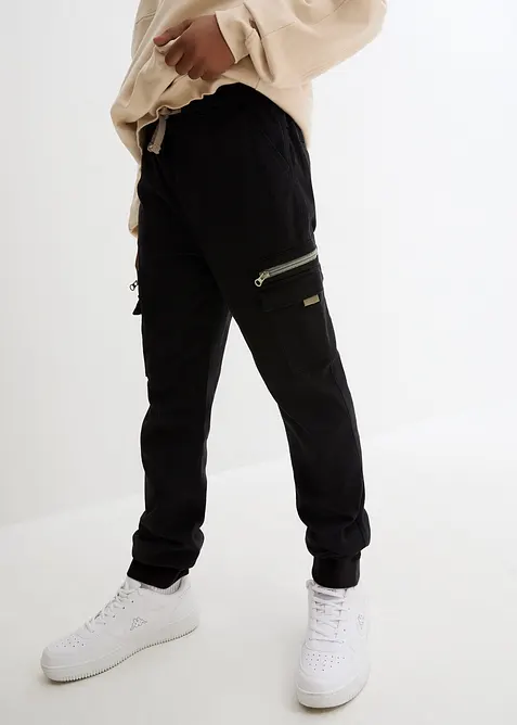 Pantaloni cargo in misto cotone elasticizzato regular fit, straight, bonprix