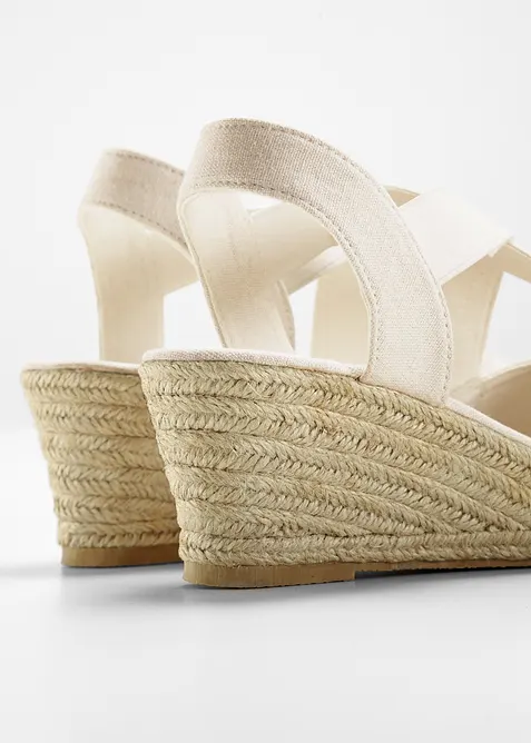 Sandali con zeppa e cinturini elasticizzati, bonprix