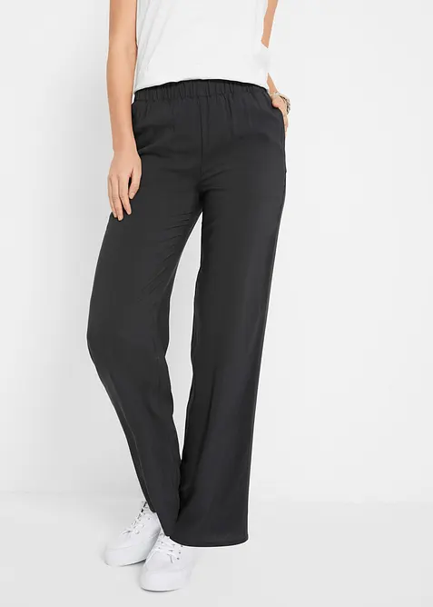 Pantaloni in viscosa con elastico in vita, bonprix