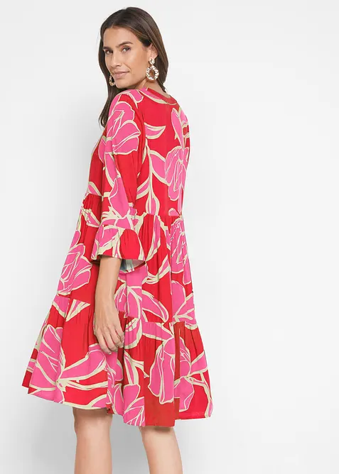 Abito a balze in viscosa fluente, bonprix