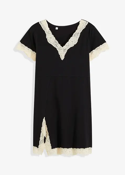 Camicia da notte corta con pizzo delicato, bonprix