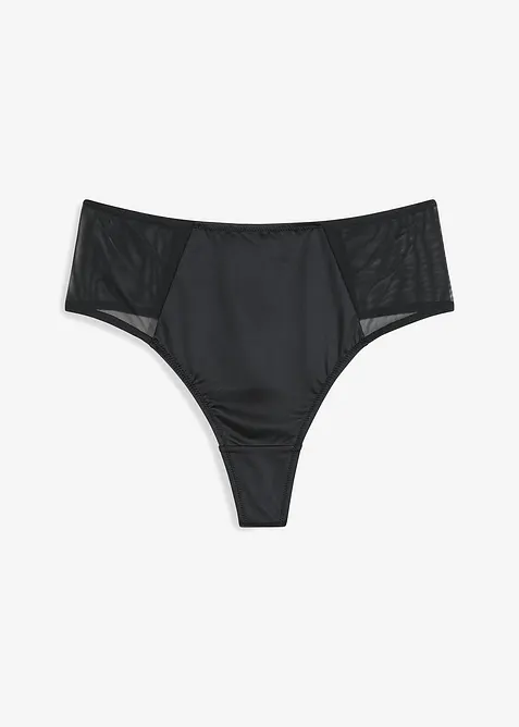 Perizoma a vita alta con inserti in mesh, bonprix