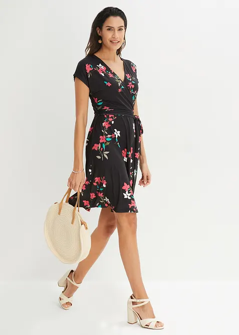 Abito in jersey con effetto a portafoglio, bonprix