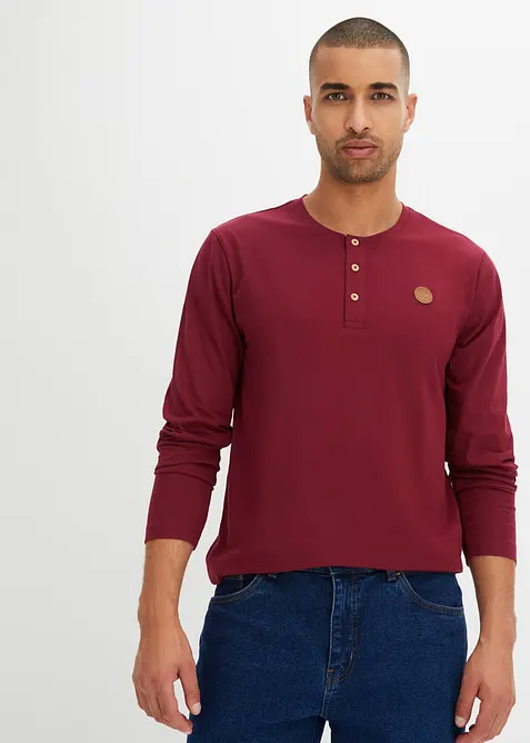 Maglia serafino a maniche lunghe (pacco da 2) in puro cotone biologico, bonprix