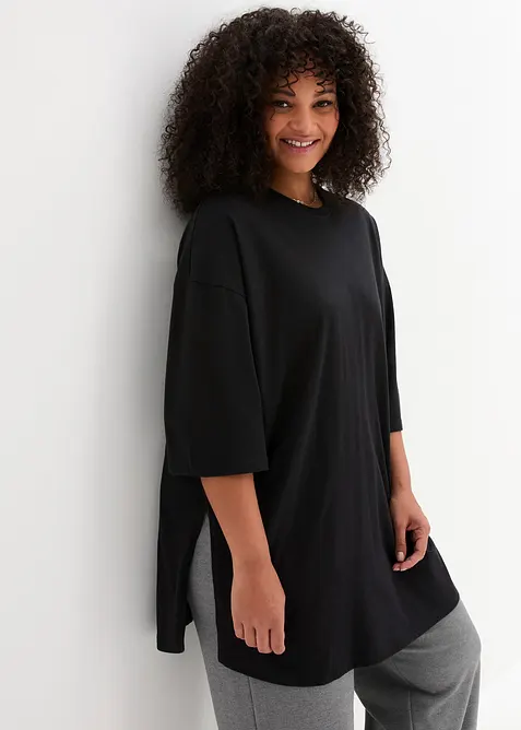 Maglia lunga oversize in puro cotone biologico, bonprix