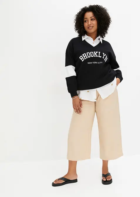 Felpa oversize in misto cotone, bonprix
