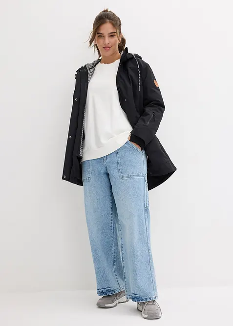 Giacca lunga impermeabile 3 in 1 con pratiche tasche, bonprix