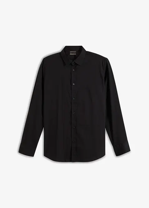 Camicia elasticizzata con cotone, slim fit, bonprix