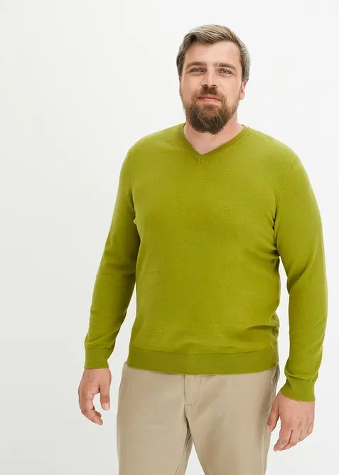 Maglione in  filato fine di misto cotone morbido, bonprix