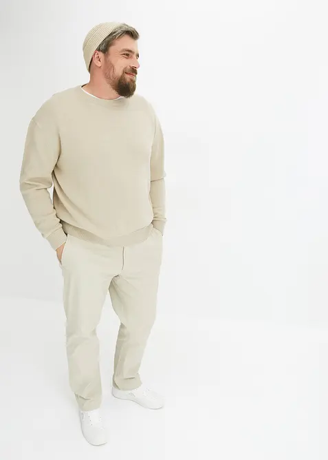 Maglione a girocollo in misto cotone morbido, loose fit, bonprix